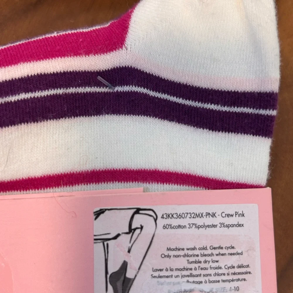 Kate Spade Lolly Penn Valley Patent Striped Mini Pouch Wallet &‎ 3 New Socks